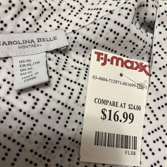 Carolina Belle Montreal Black& White Tunic NWT - Picture 9 of 9